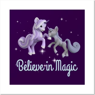 Mom and Unicorn Believe in Magic Posters and Art